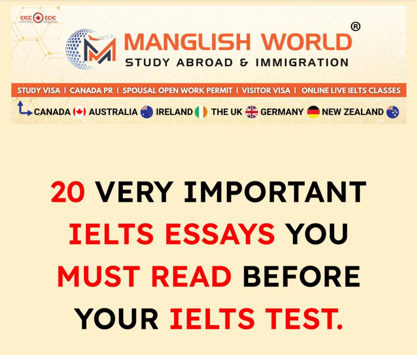 20 Important IELTS Essays Free Version Volume 1